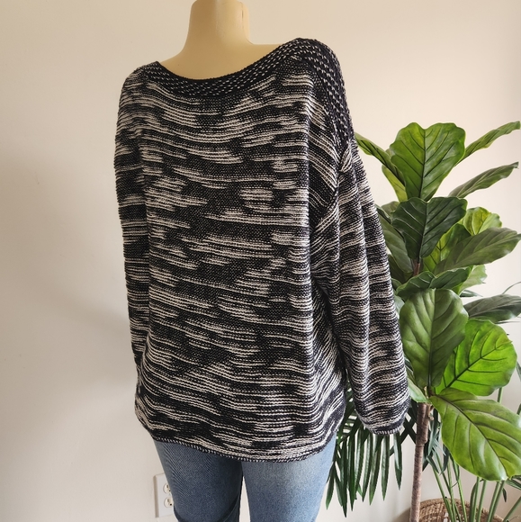 Eileen Fisher Organic Cotton Plus Bateau Top Black Plus 14W 1X Black Color - Picture 8 of 12